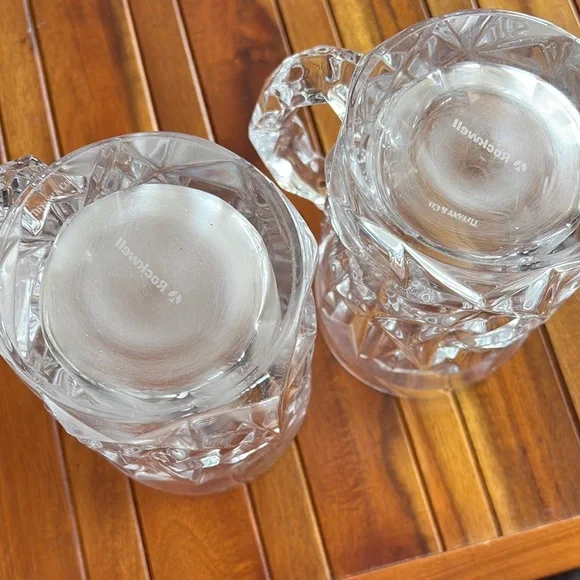 Tiffany & Co Rock Cut White Crystal Drinkware Beer Mugs with Geometric Design